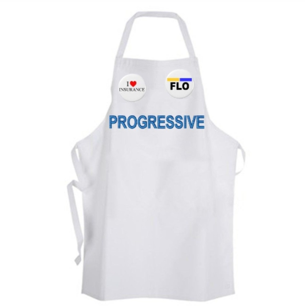 White Logo Apron with Pin Badges